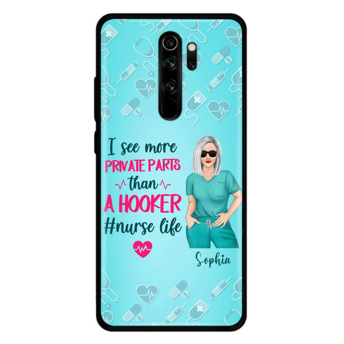 Custom Personalized Grumpy Old Nurse Phone Case - Gift For Nurse/ Mother's Day 2022 Gift - I See More Private Parts Than A Hooker - Case For Xiaomi, Oppo And Huawei