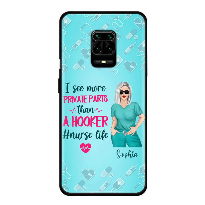 Custom Personalized Grumpy Old Nurse Phone Case - Gift For Nurse/ Mother's Day 2022 Gift - I See More Private Parts Than A Hooker - Case For Xiaomi, Oppo And Huawei