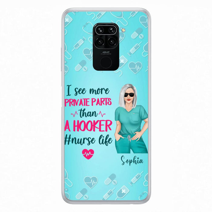 Custom Personalized Grumpy Old Nurse Phone Case - Gift For Nurse/ Mother's Day 2022 Gift - I See More Private Parts Than A Hooker - Case For Xiaomi, Oppo And Huawei