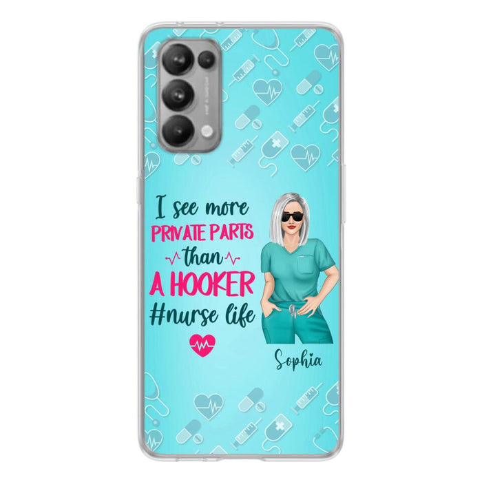 Custom Personalized Grumpy Old Nurse Phone Case - Gift For Nurse/ Mother's Day 2022 Gift - I See More Private Parts Than A Hooker - Case For Xiaomi, Oppo And Huawei