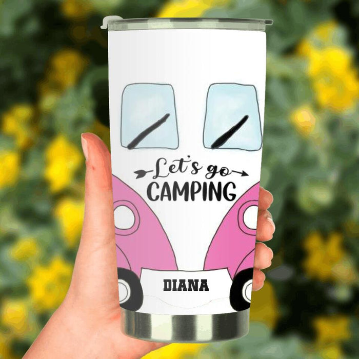 Custom Personalized Bus Camping Tumbler - Gift Idea For Camping Lover - Let's Go Camping