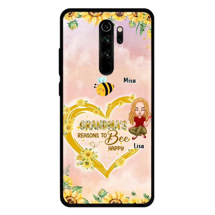 Custom Personalized Grandma Phone Case - Up to 6 Kids - Mother's Day Gift For Grandma - Grandma's Reasons To Bee Happy - Case For Xiaomi, Huawei And Oppo