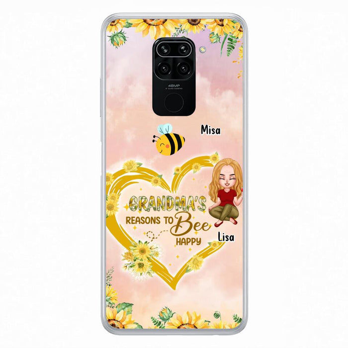 Custom Personalized Grandma Phone Case - Up to 6 Kids - Mother's Day Gift For Grandma - Grandma's Reasons To Bee Happy - Case For Xiaomi, Huawei And Oppo