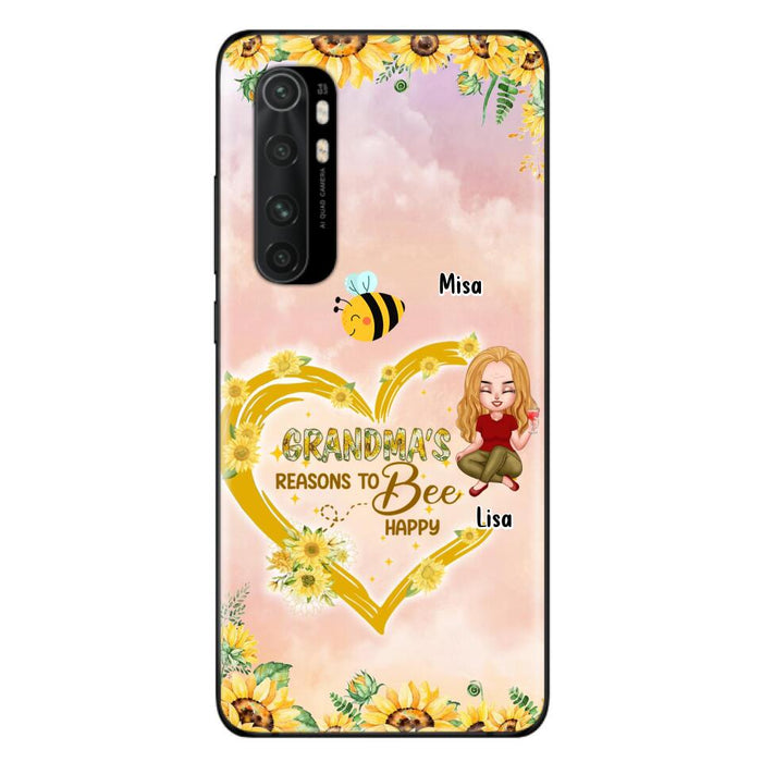 Custom Personalized Grandma Phone Case - Up to 6 Kids - Mother's Day Gift For Grandma - Grandma's Reasons To Bee Happy - Case For Xiaomi, Huawei And Oppo