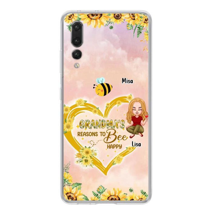 Custom Personalized Grandma Phone Case - Up to 6 Kids - Mother's Day Gift For Grandma - Grandma's Reasons To Bee Happy - Case For Xiaomi, Huawei And Oppo