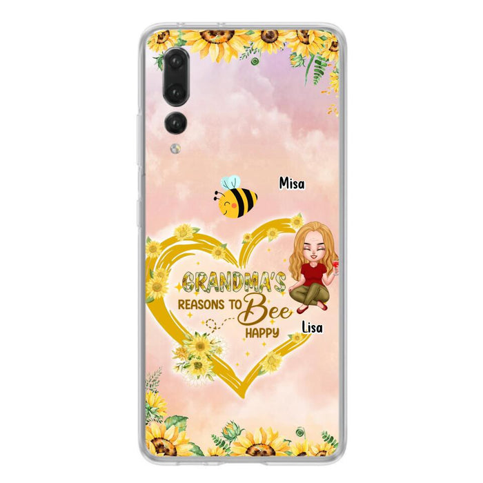 Custom Personalized Grandma Phone Case - Up to 6 Kids - Mother's Day Gift For Grandma - Grandma's Reasons To Bee Happy - Case For Xiaomi, Huawei And Oppo