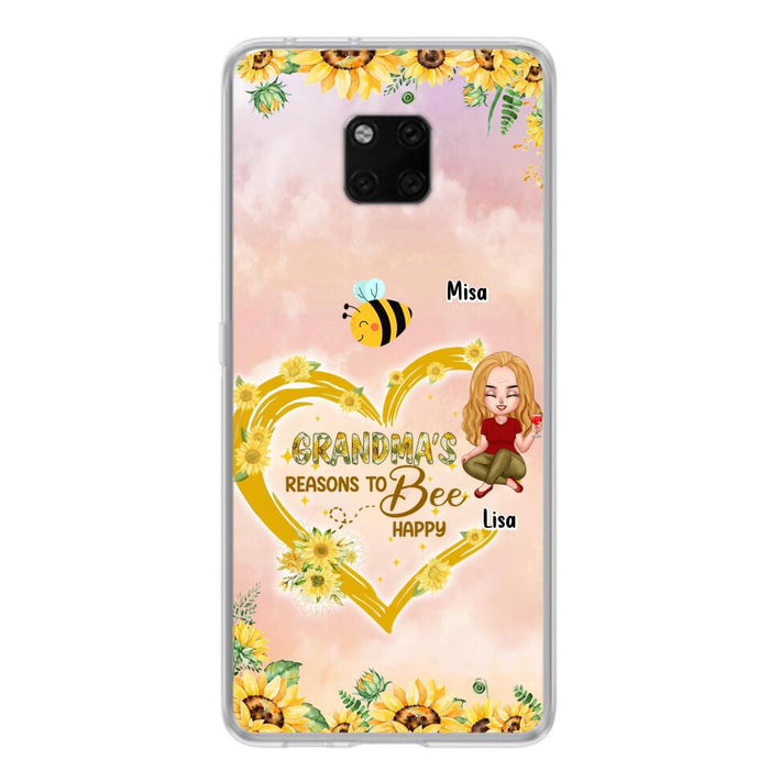 Custom Personalized Grandma Phone Case - Up to 6 Kids - Mother's Day Gift For Grandma - Grandma's Reasons To Bee Happy - Case For Xiaomi, Huawei And Oppo