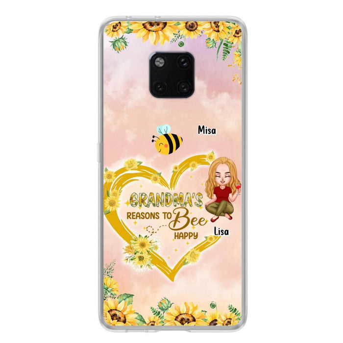 Custom Personalized Grandma Phone Case - Up to 6 Kids - Mother's Day Gift For Grandma - Grandma's Reasons To Bee Happy - Case For Xiaomi, Huawei And Oppo