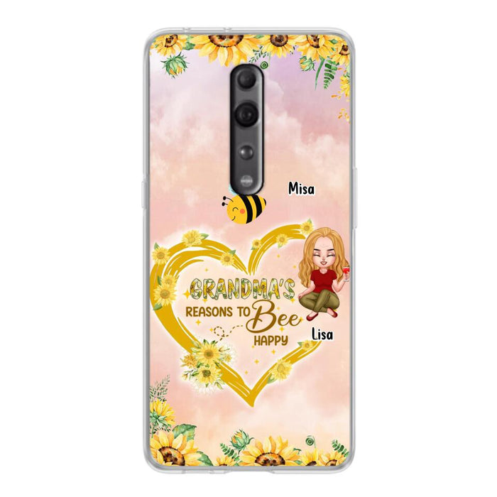 Custom Personalized Grandma Phone Case - Up to 6 Kids - Mother's Day Gift For Grandma - Grandma's Reasons To Bee Happy - Case For Xiaomi, Huawei And Oppo