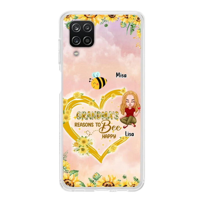 Custom Personalized Grandma Phone Case - Up to 6 Kids - Mother's Day Gift For Grandma - Grandma's Reasons To Bee Happy - Case For iPhone And Samsung