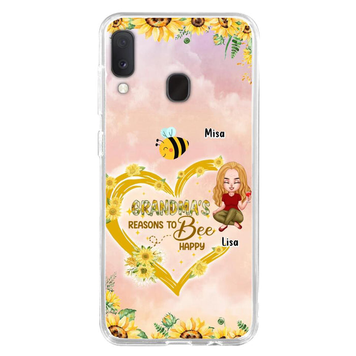 Custom Personalized Grandma Phone Case - Up to 6 Kids - Mother's Day Gift For Grandma - Grandma's Reasons To Bee Happy - Case For iPhone And Samsung