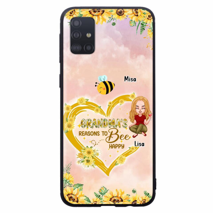 Custom Personalized Grandma Phone Case - Up to 6 Kids - Mother's Day Gift For Grandma - Grandma's Reasons To Bee Happy - Case For iPhone And Samsung