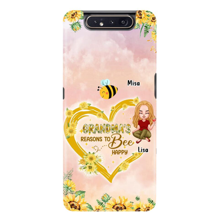 Custom Personalized Grandma Phone Case - Up to 6 Kids - Mother's Day Gift For Grandma - Grandma's Reasons To Bee Happy - Case For iPhone And Samsung