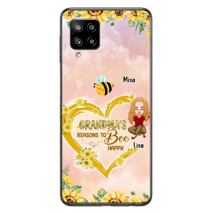 Custom Personalized Grandma Phone Case - Up to 6 Kids - Mother's Day Gift For Grandma - Grandma's Reasons To Bee Happy - Case For iPhone And Samsung