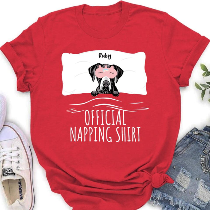 Custom Personalized Dog Official Napping Shirt/ Pullover Hoodie - Upto 3 Dogs- Gift Idea For Dog Lover