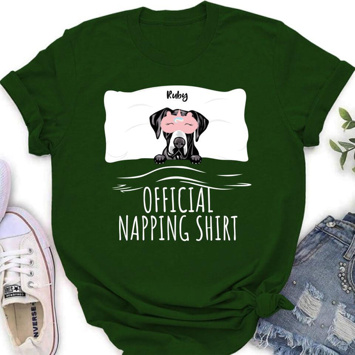 Custom Personalized Dog Official Napping Shirt/ Pullover Hoodie - Upto 3 Dogs- Gift Idea For Dog Lover