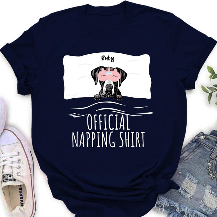 Custom Personalized Dog Official Napping Shirt/ Pullover Hoodie - Upto 3 Dogs- Gift Idea For Dog Lover