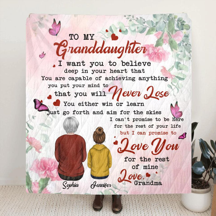 Custom Personalized To My Granddaughter Quilt/Fleece Blanket - Gift Idea For Granddaughter - I Want You To Believe Deep In Your Heart