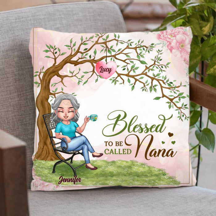 Custom Personalized Nana Pillow Cover - Gift Idea For Grandma/Grandkids - Up To 7 Grandkids - Blessed To Be Called Nana