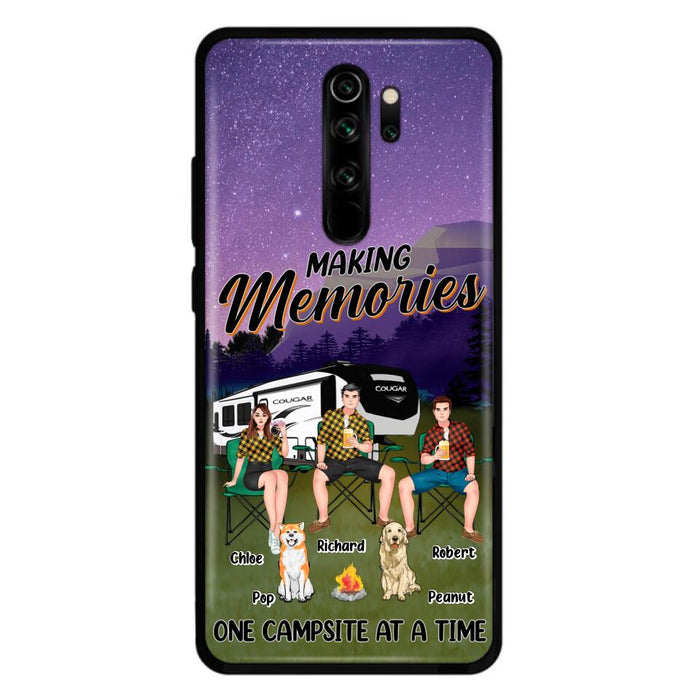 Custom Personalized Camping Phone Case - Gift Idea For Camping Lover/ Friends/ Couple - Upto 3 People And 2 Dogs - Making Memories One Campsite At A Time - Case For Xiaomi, Oppo And Huawei