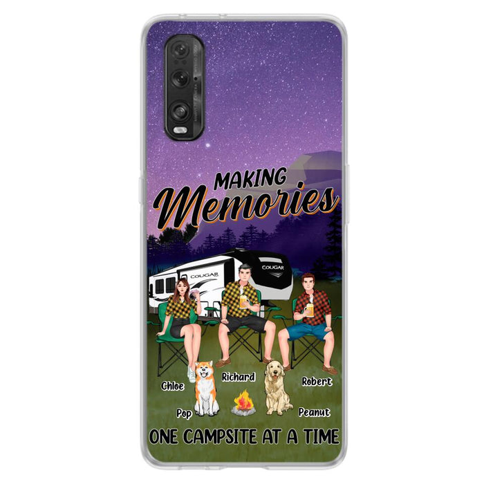 Custom Personalized Camping Phone Case - Gift Idea For Camping Lover/ Friends/ Couple - Upto 3 People And 2 Dogs - Making Memories One Campsite At A Time - Case For Xiaomi, Oppo And Huawei