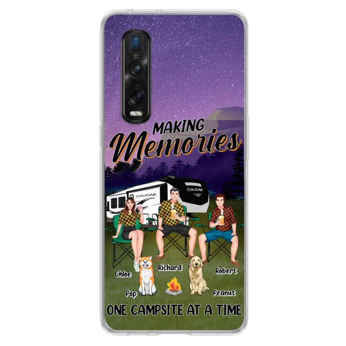 Custom Personalized Camping Phone Case - Gift Idea For Camping Lover/ Friends/ Couple - Upto 3 People And 2 Dogs - Making Memories One Campsite At A Time - Case For Xiaomi, Oppo And Huawei