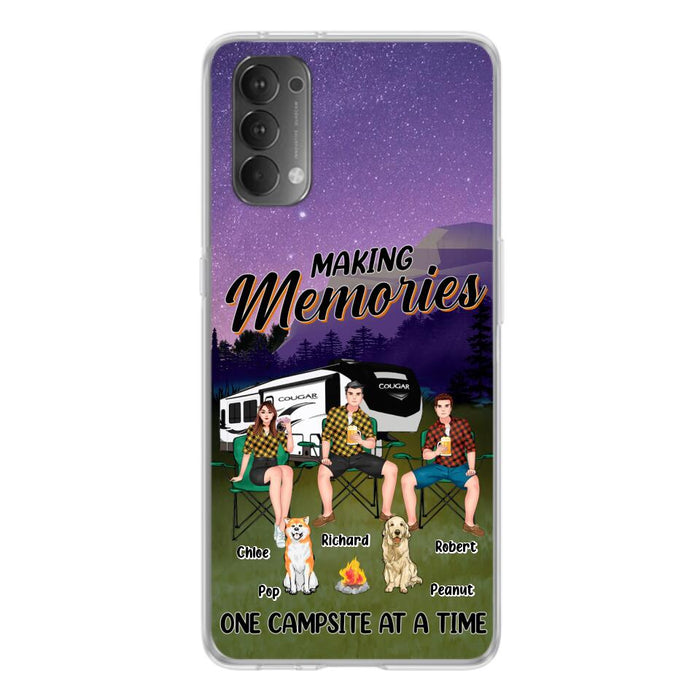 Custom Personalized Camping Phone Case - Gift Idea For Camping Lover/ Friends/ Couple - Upto 3 People And 2 Dogs - Making Memories One Campsite At A Time - Case For Xiaomi, Oppo And Huawei