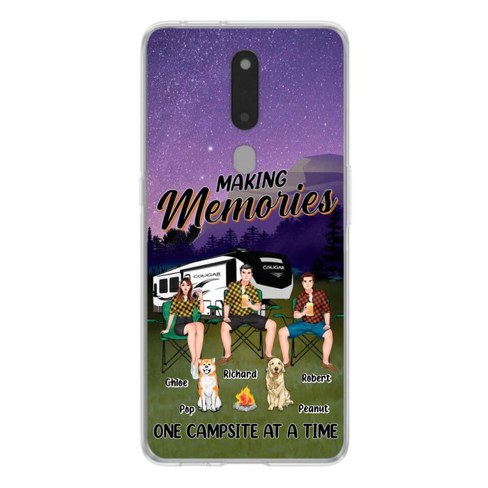 Custom Personalized Camping Phone Case - Gift Idea For Camping Lover/ Friends/ Couple - Upto 3 People And 2 Dogs - Making Memories One Campsite At A Time - Case For Xiaomi, Oppo And Huawei