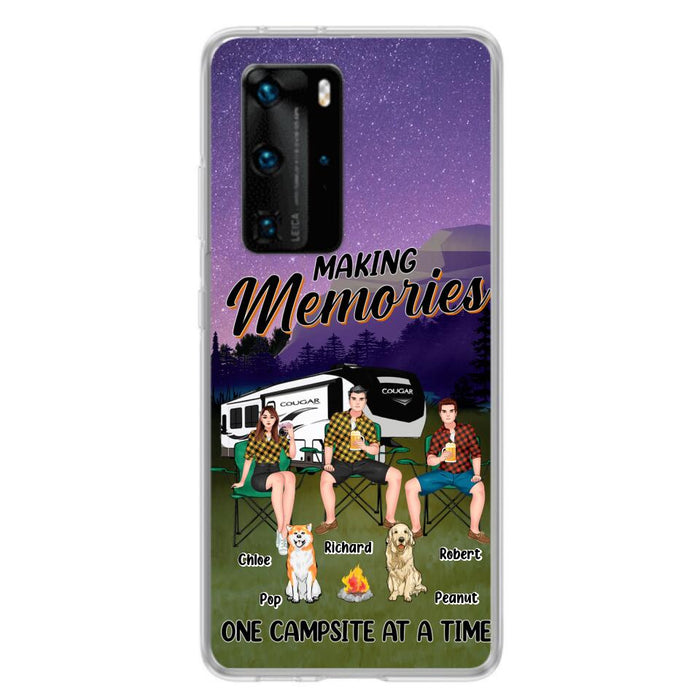 Custom Personalized Camping Phone Case - Gift Idea For Camping Lover/ Friends/ Couple - Upto 3 People And 2 Dogs - Making Memories One Campsite At A Time - Case For Xiaomi, Oppo And Huawei