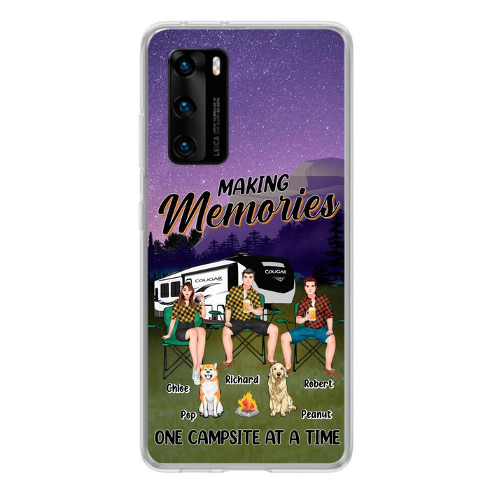 Custom Personalized Camping Phone Case - Gift Idea For Camping Lover/ Friends/ Couple - Upto 3 People And 2 Dogs - Making Memories One Campsite At A Time - Case For Xiaomi, Oppo And Huawei