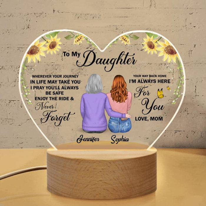 Personalized Wedding Heart-Shaped Acrylic Photo Panel - Gift Idea For Daughter - Never Forget Your Way Back Home