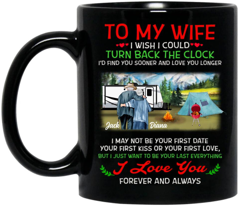 Custom Personalized Old Couple Coffee Mug - Best Gift Idea For Grandparents/Couple - To My Wife I Wish I Could Turn Back The Clock