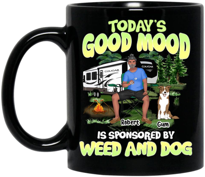 Custom Personalized Camping Mug - Upto 3 Dogs - Gift Idea For Camping/Dog Lover - That's What I Do I Smoke I Chill And I Know Things