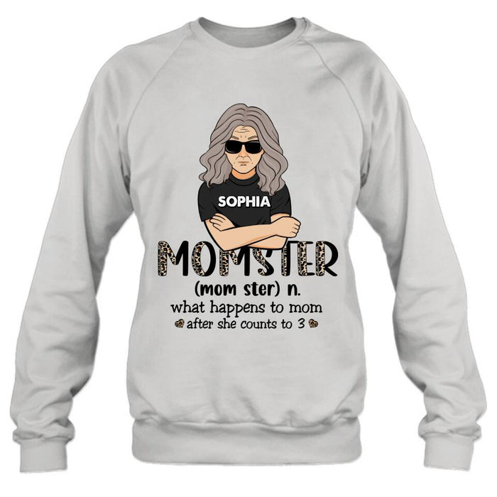 Custom Personalized Momster Happy Mother's Day Shirt/ Pullover Hoodie - Best Gift For Mother's Day