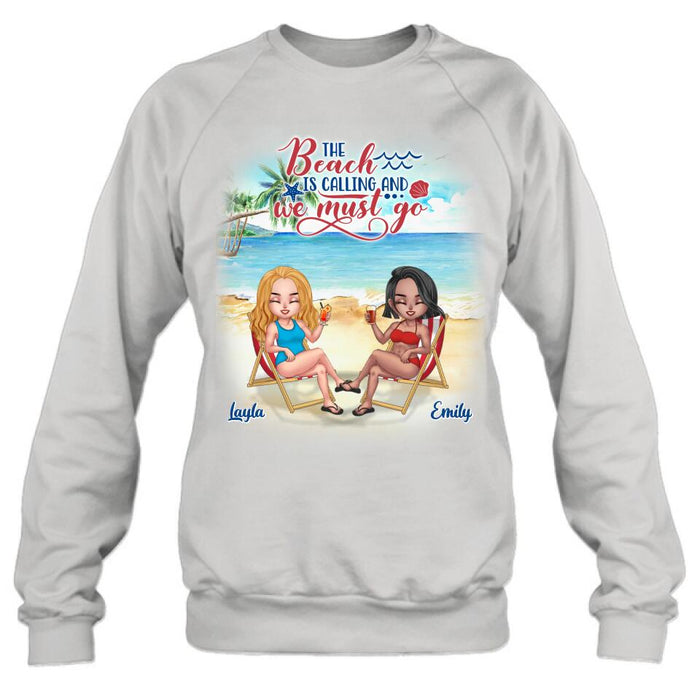 Custom Personalized Beach Shirt - Upto 5 People - Gift Idea For Friends - The Beach Is Calling And We Must Go