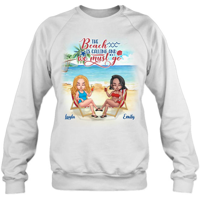 Custom Personalized Beach Shirt - Upto 5 People - Gift Idea For Friends - The Beach Is Calling And We Must Go