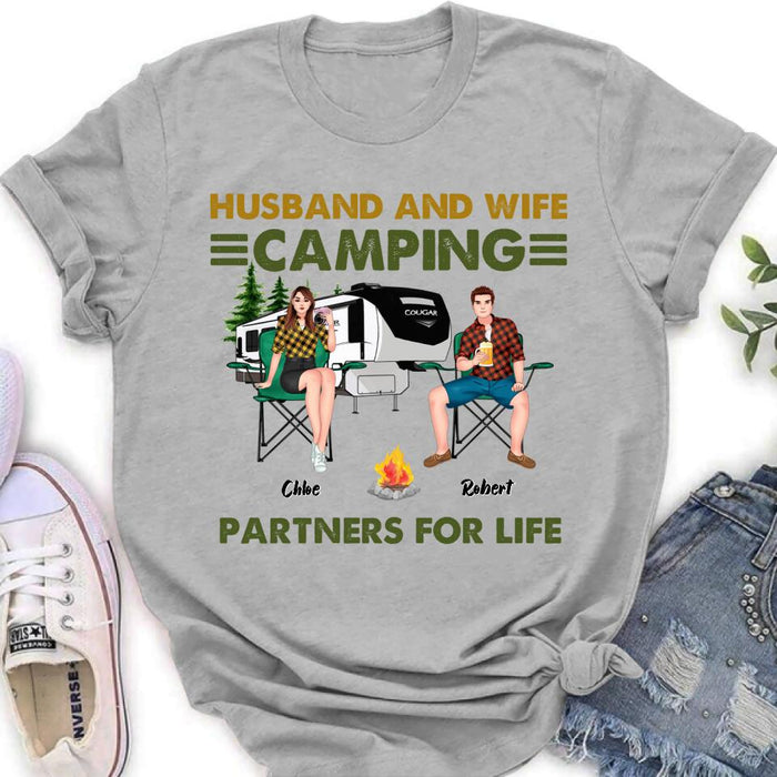 Custom Personalized Camping Shirt - 
Upto 6 People - Gift Idea For Camping Lover - Husband And Wife Camping Partners For Life