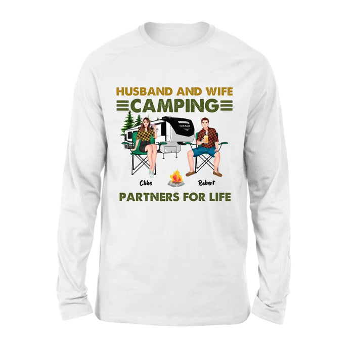 Custom Personalized Camping Shirt - 
Upto 6 People - Gift Idea For Camping Lover - Husband And Wife Camping Partners For Life