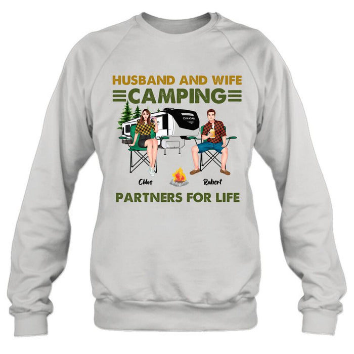 Custom Personalized Camping Shirt - 
Upto 6 People - Gift Idea For Camping Lover - Husband And Wife Camping Partners For Life