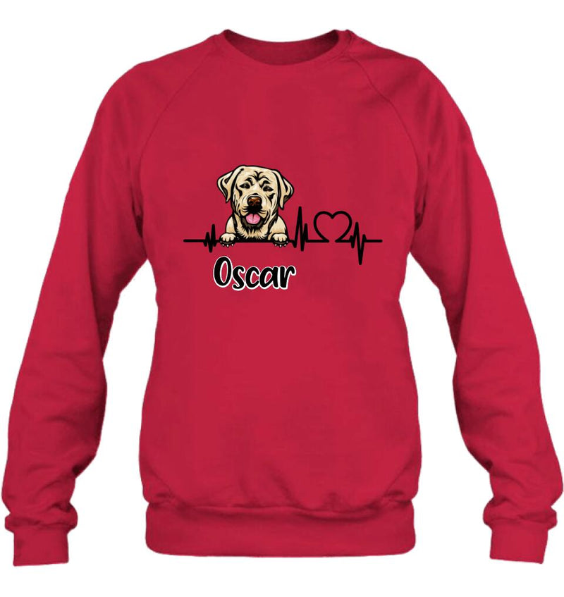 Personalized Heartbeat Dog/Cat Shirt/Pullover Hoodie - Up to 2 Pets - Gift Idea For Dog/Cat Lover