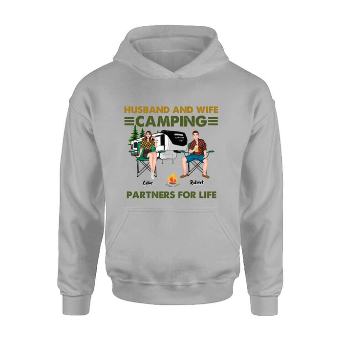 Custom Personalized Camping Shirt - 
Upto 6 People - Gift Idea For Camping Lover - Husband And Wife Camping Partners For Life