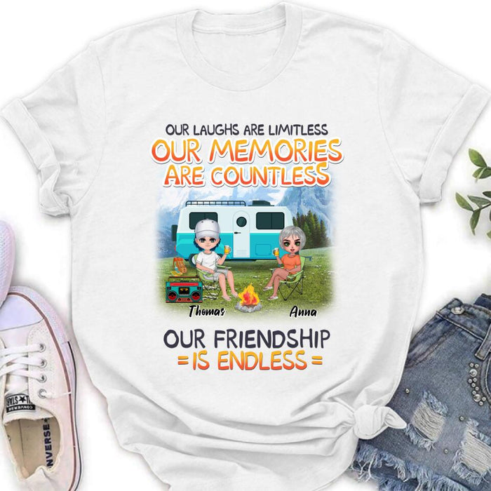 Custom Personalized Mountain Camping Friends Shirt/ Pullover Hoodie - Upto 8 People - Best Gift For Camping Lovers - We're More Than Just Camping Friends