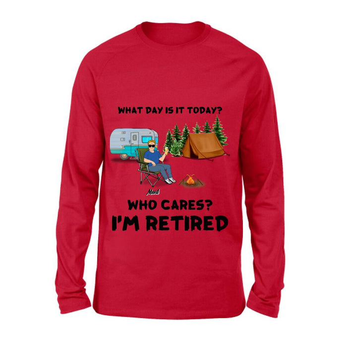 Custom Personalized Camping Shirt/ Pullover Hoodie - Gift Idea For Camping Lover/ Retired Gift - Man/ Woman/ Couple - What Day Is Today?