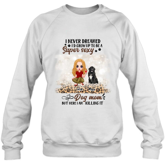 Custom Personalized Dog Mom Shirt - Upto 6 Dogs - Best Gift For Dog Lover - Crazy Dog Mom