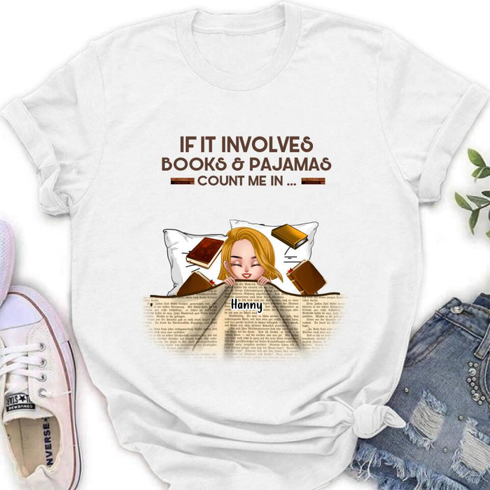 Custom Personalized Stay In Bed With Books And Pets Shirt/ Pullover Hoodie - Upto 6 Pets - Gift For Books/ Dogs / Cats Lovers - I Just Want To Stay In Bed With My Books