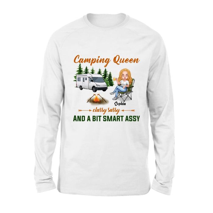 Custom Personalized Camping Queen Shirt/ Pullover Hoodie - Gift Idea For Camping Lover