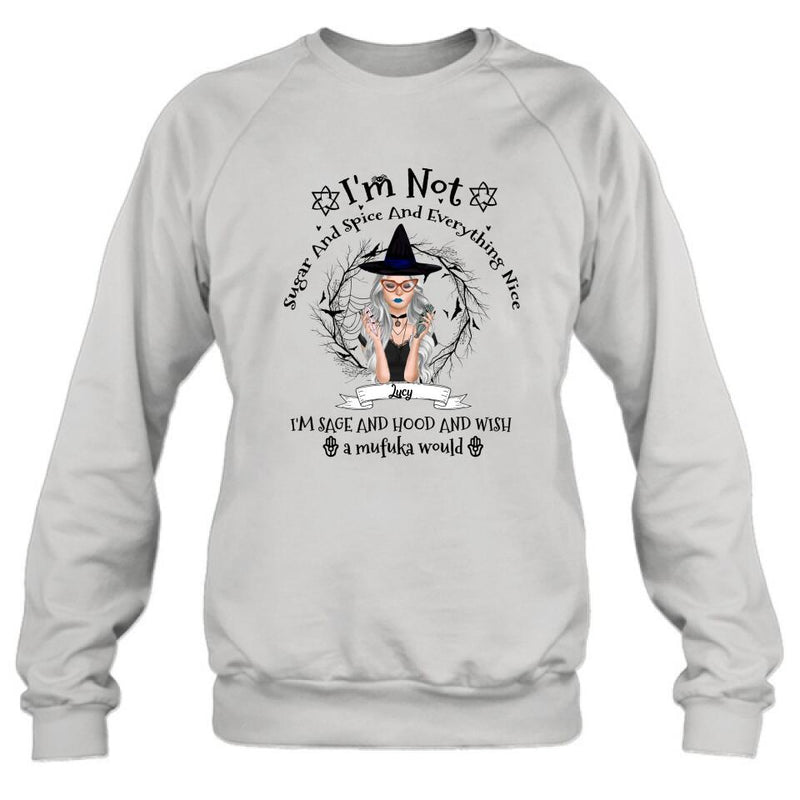 Personalized Witch T-shirt - Best Halloween Gift Idea - I'm Not Sugar And Spice - DFESX1