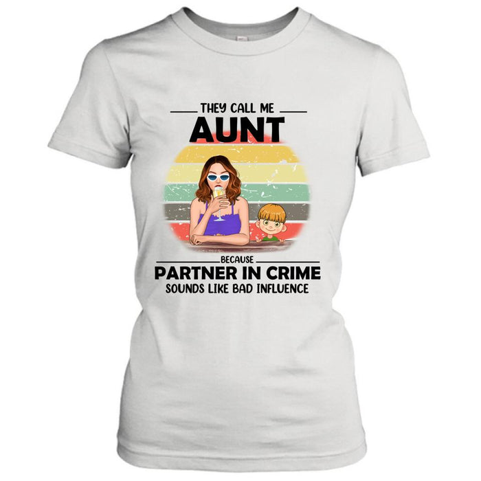 Custom Personalized Aunt T-Shirt/ Pullover Hoodie - Aunt With Upto Two Kids - 7ICUJZ