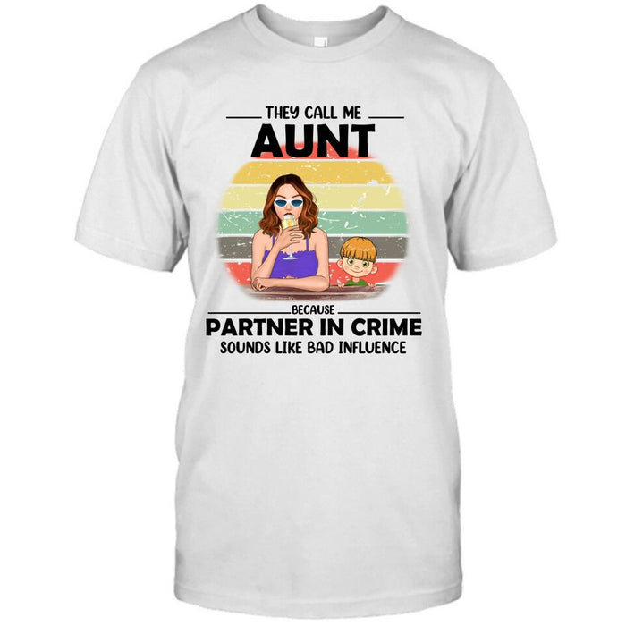 Custom Personalized Aunt T-Shirt/ Pullover Hoodie - Aunt With Upto Two Kids - 7ICUJZ