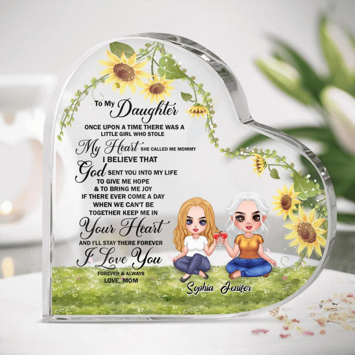 Custom Personalized To My Daughter Heart Acrylic Plaque - Gift Idea For Daughter - I'll Stay There Forever